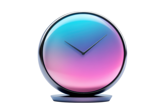 A sleek futuristic clock marking the passage of time with elegance and modern design with bold on transparent background