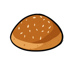 hamburger bread isolated on transparent background 