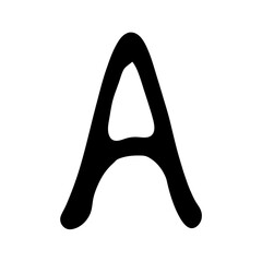 Stylized letter A with smooth rounded edges against a white background