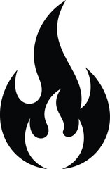 Abstract Black Flame Silhouette Minimalist Design

