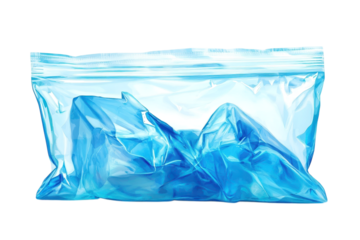 A vibrant blue reusable plastic bag glistens symbolizing eco conscious choices and modern on transparent background