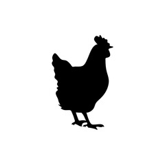 Chicken black silhouettes icon
