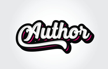Author Hand Lettering Typography Vector Template