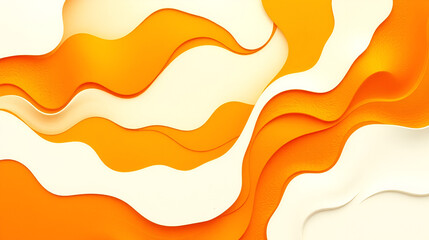 Abstract orange and white organic form.