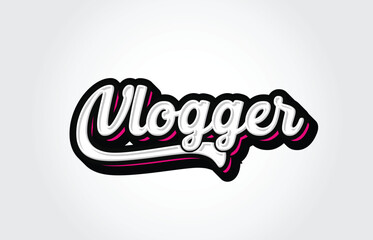 Vlogger Hand Lettering Calligraphy Typography Graffiti Template