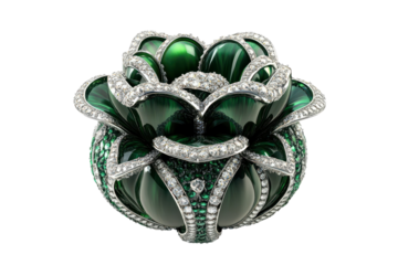 An exquisite emerald green flower a sparkling ode to nature s elegance and luxury embodying on transparent background