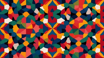 Vibrant Abstract Geometric Pattern Design Colorful Kaleidoscope Background Texture