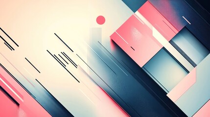 Abstract geometric shapes, vibrant colors, and dynamic lines