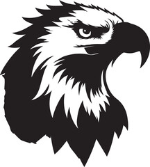 Eagle head silhouette black and white vector 