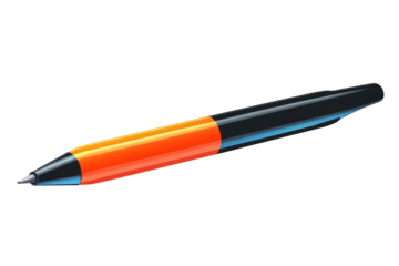 Captivating pen poised for creative writing fueling imagination and thought on a dark canvas on transparent background