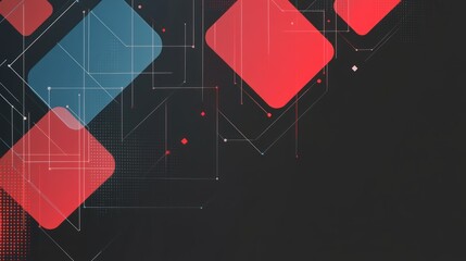 Abstract geometric shapes with interconnected lines