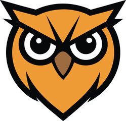 owl head mascot logo vector art illustration.