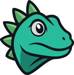 iguana head logo with vector art.