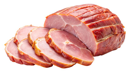 Sliced Ham with Black Background Close Up View Culinary Delight