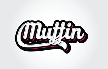 Muffin Hand Lettering Typography Vector Template © Mehdi