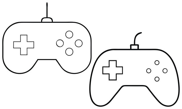 Game controller vector icon illustration of a joystick symbol for computer video games