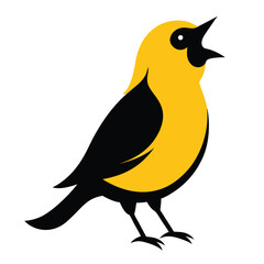 Fototapeta premium canary-bird-singing-silhouette-vector-on-white-bac (1).eps