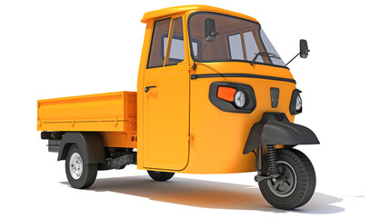 Pickup Mini Truck Carrier 3D rendering on white background