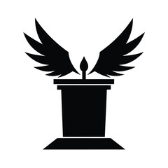 Winged Podium Silhouette Vector Graphics.

