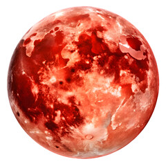 red moon isolated on transparent background