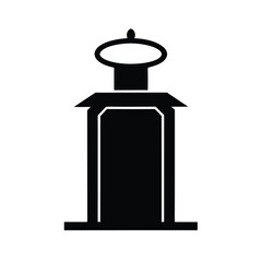 Podium and Debate Stand Silhouette Vectors.
