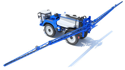 Self Propelled Farm Sprayer 3D rendering on white background