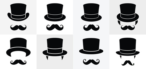 Eight Classic Gentleman Icons Top Hats and Mustaches
