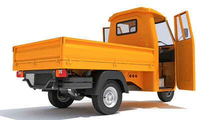 Pickup Mini Truck Carrier 3D rendering on white background