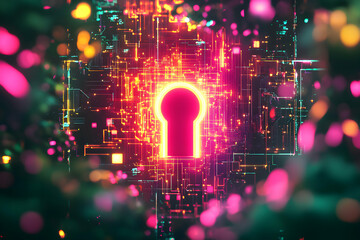 Digital Keyhole Symbolizing Security and Data Protection Concept