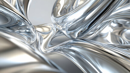 Intricate Silver Swirls in Dynamic Fluid-Like Flowing Composition
