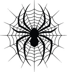 Obraz premium Spider Web Silhouette Set – Halloween Spider Net Vector Collection Creepy Spider Net Icons in Black Silhouette | Happy Halloween Design 