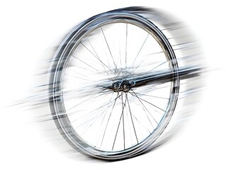 Fototapeta premium Experience Motion Artistry With a Spinning Bicycle Wheel Featuring Visible Spokes Captured From The Front