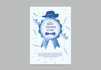 happy Father's Day background poster, greetings card or banner design template celebrate in  june. Best dad award event celebration.