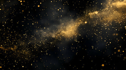 Golden Dust Particles Floating in a Dark Cosmic Background