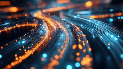 Abstract glowing data streams