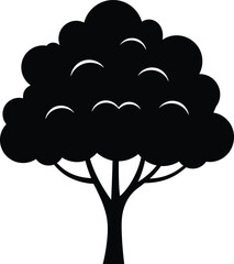 Tree Silhouette with Rounded Canopy

