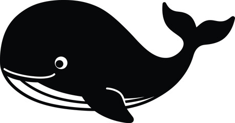 Smiling Whale Silhouette Illustration

