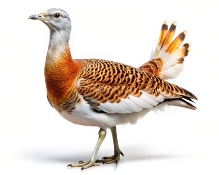 great bustard isolated on white background