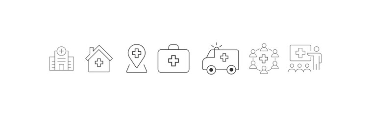 Medical icons set. Healthcare and medicine. Medical Insurance. Medicine and Healthcare Icons 