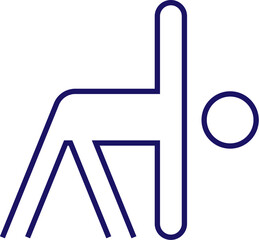 Isolated Icon of Person is Exercising for Graphics, Concept, Apps