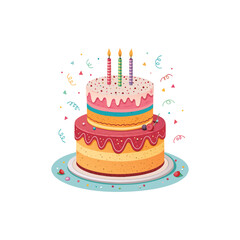 A birthday cake, birthday hat, and birthday decorations
colorful birthday cake with candles and festive decorations
Birthday cake collection in vector illustration
