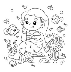 Hand drawn coloring book illustration	
