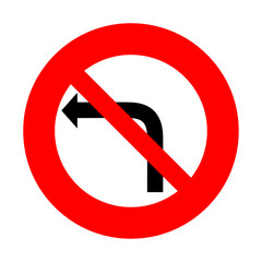 Traffic icon for turn left