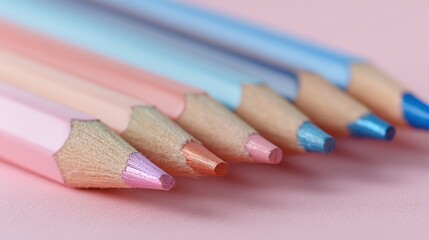 Fototapeta premium Pastel colored pencils close-up