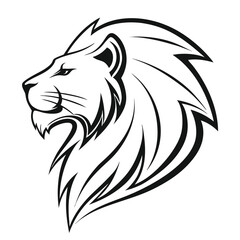 Fototapeta premium Majestic lion head profile tribal style design