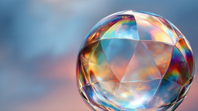 Close-up view of a multifaceted sphere.