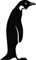 Black and White Simple Minimalist Vector Penguin Profile View Abstract

