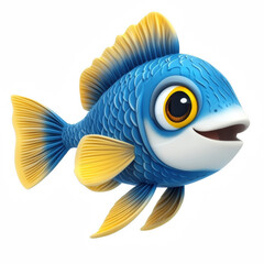 Fototapeta premium Fish clipart, cute, cartoon, icon isolated on transparent background