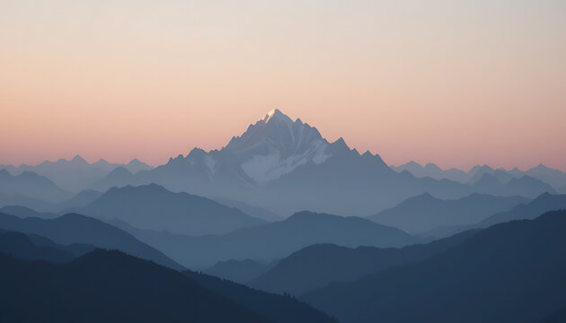 Majestic mountain range at sunrise peaceful landscape - Powered by Adobe