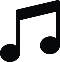 Music Note Symbol Black on White Minimalist Simple Flat Vector Graphic

